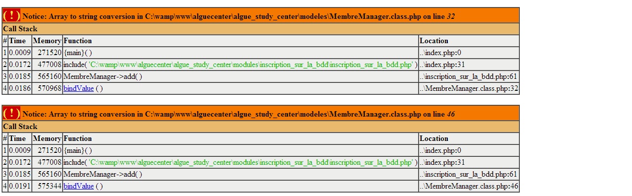 [Résolu] Notice Array to string conversion in C\wamp\www Comment